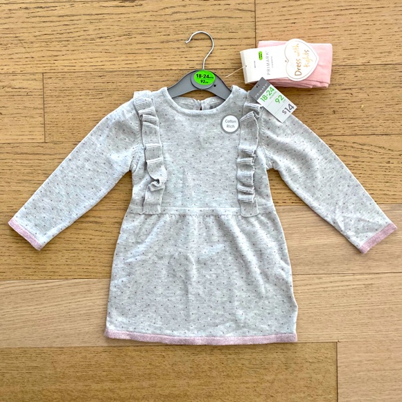 baby dress and tights set